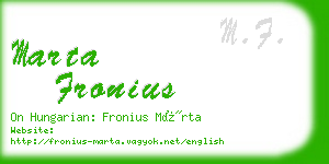 marta fronius business card